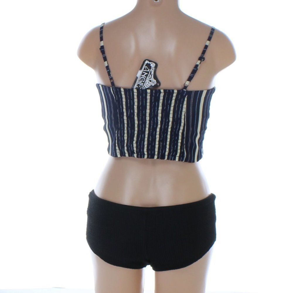 Angie Striped Blouse Tank, Tie Front NWT - Picture 5 of 11